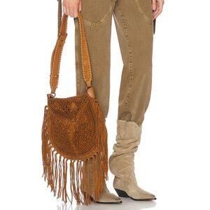 Isabel Marat Oskan Cutout Fringe Suede Crossbody Bag sold out! Revolve NWOT
